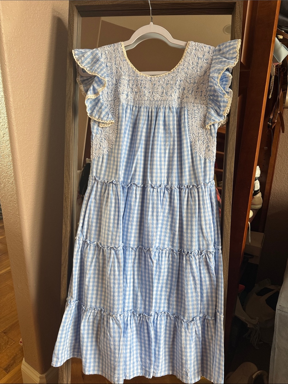 J Marie gingham printed midi dress